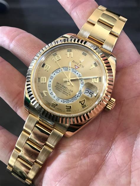 rolex sky dweller gold and black|rolex sky dweller price used.